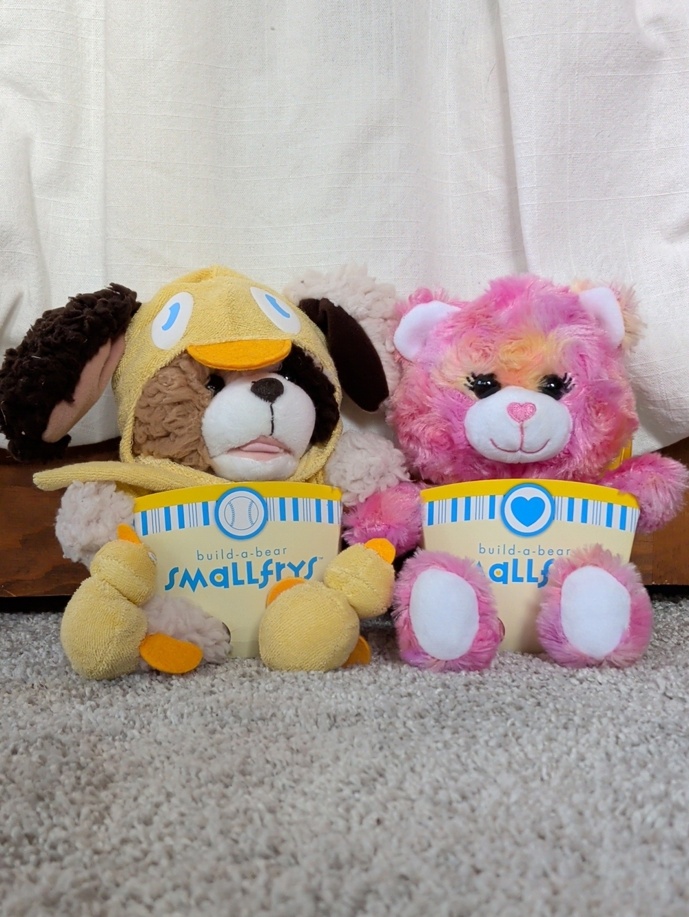 Build-A-Bear Yellow Duck Costume Bear & Pink Tie-Dye Bear Duo
